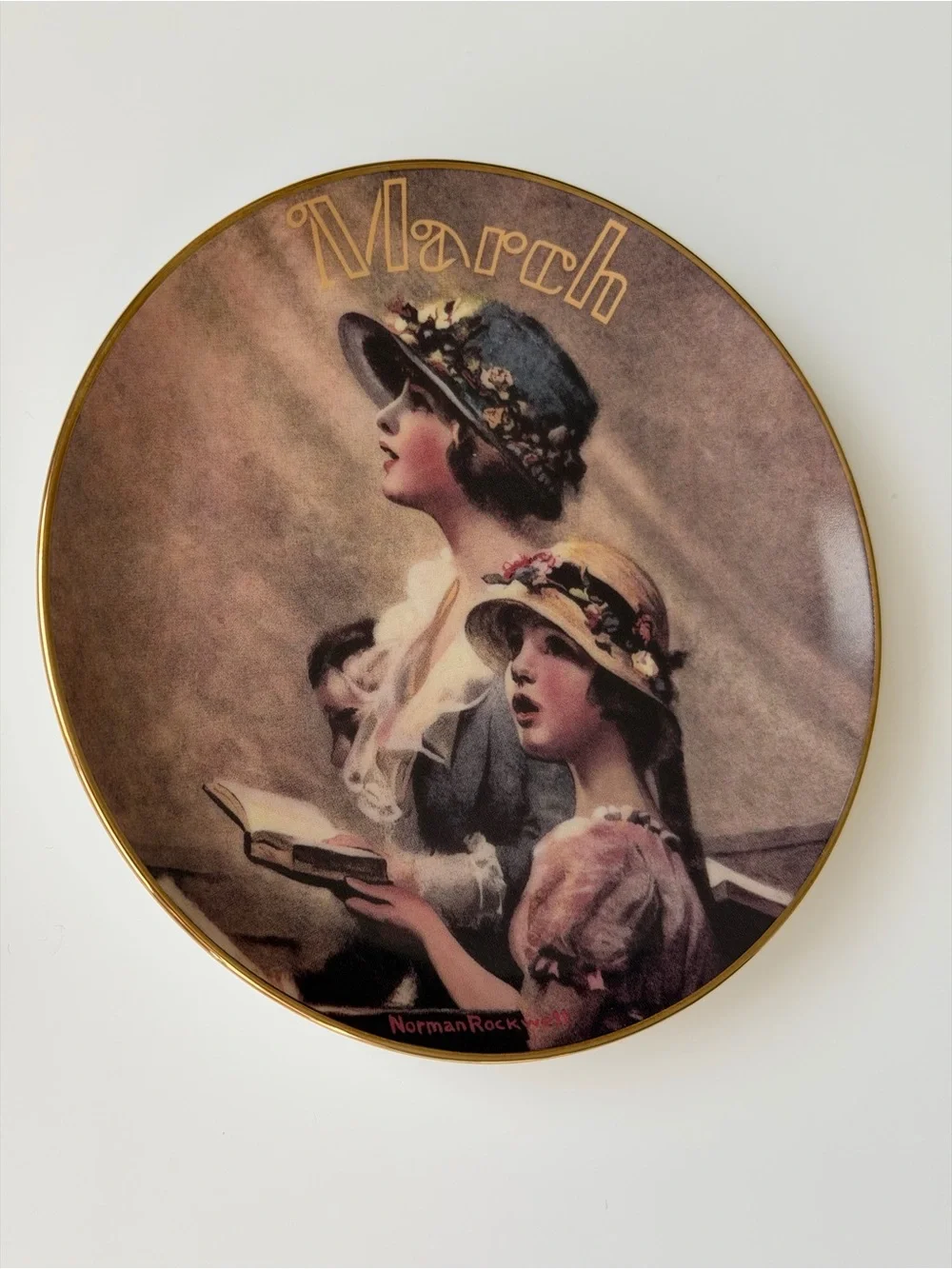 The Bradford Exchange Norman Rockwell 1996 “March: Faith“ Decorative Art Plate